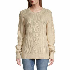 St. John's Bay Womens Crew Neck Long Sleeve Pullover Sweater